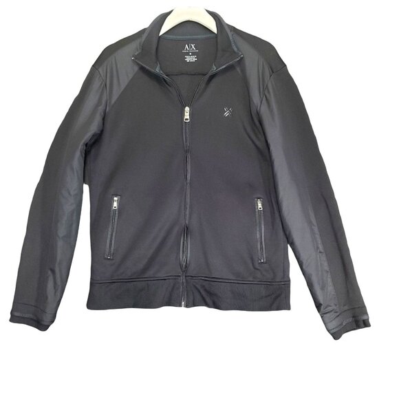 Armani Exchange Jackets & Blazers - A/X ARMANI EXCHANGE Womens Jacket Medium Bomber Zip Up Log‎ Color Block Black
